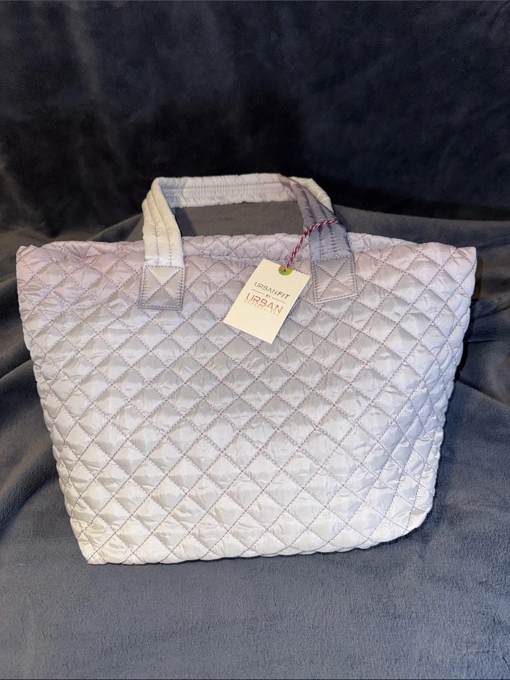 Urban Outfitters Quilted Light Gray Tote